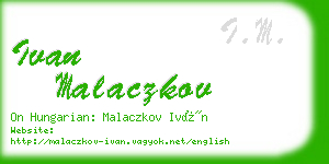 ivan malaczkov business card